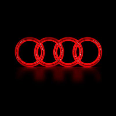 Directly Factory Waterproof 4D Silver Chromed Illuminated Car Led Grille Front Logo Emblem Lights For Audi